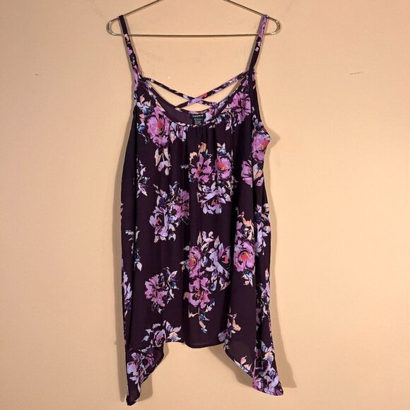 TORRID Plus Strappy Swing Tank Sharkbite Floral Cami - Picture 2 of 8